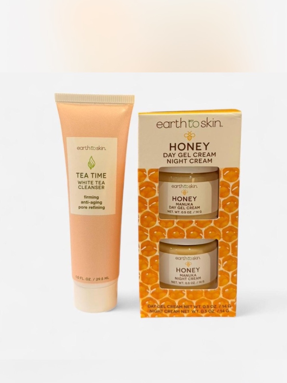 earth to skin Tea Time Cleanser + Honey Day & Night Cream Set -